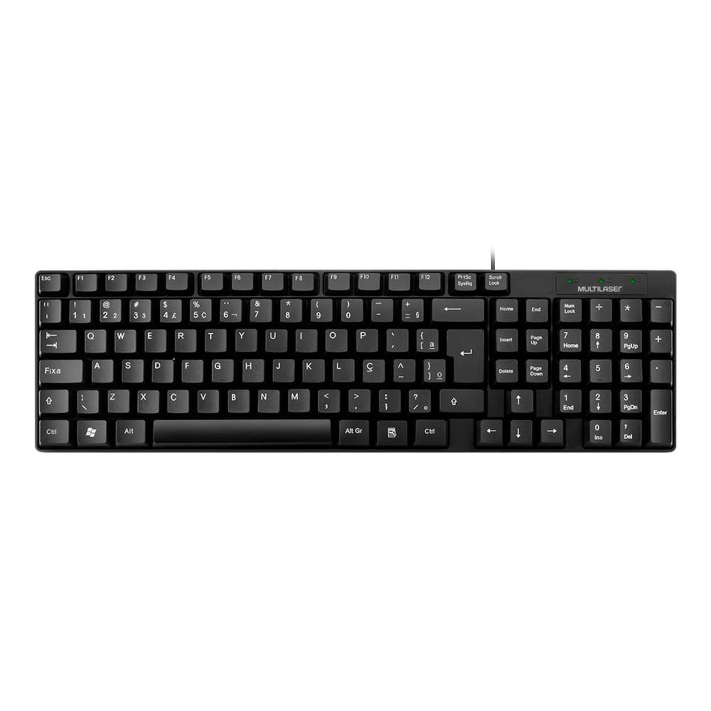 Teclado Basico Slim ABNT2 USB Resistente a Água Notebook Tablet Multi