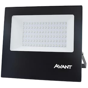 Refletor Led Holofote Avant 100W Luz Branco Frio 6500K 7500 Lúmens Slim100 Resist. Chuva IP65 Bivolt