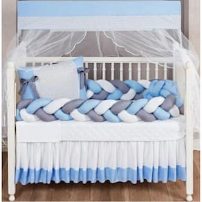 Kit Berço Azul Claro Segurança Beleza Para O Berço 12 Peças