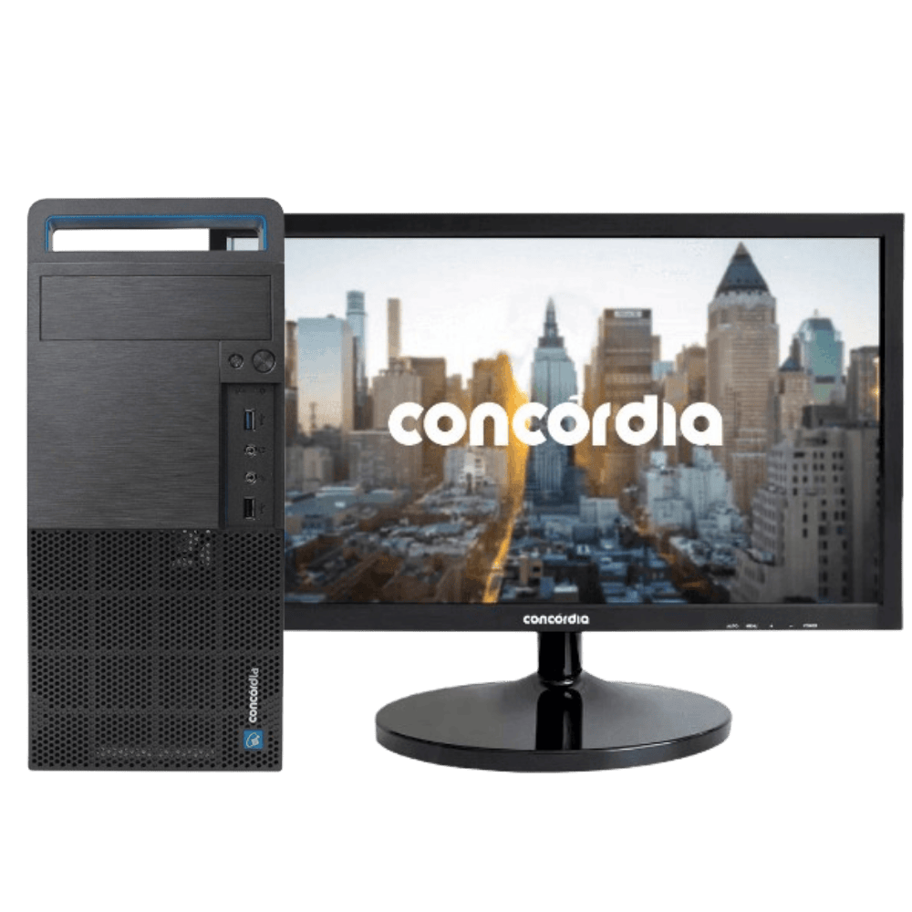 Computador Concórdia Completo Com Monitor 19,5`` Intel Dual Core 8GB DDR4 SSD 240GB FreeDos