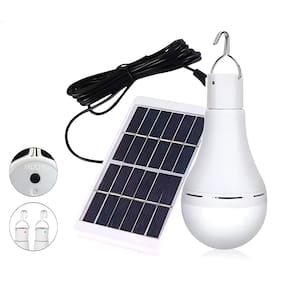 Lâmpada Bulbo LED, Externa de Emergência, Com Painel Solar, 7W, A Prova D`Água, Branco