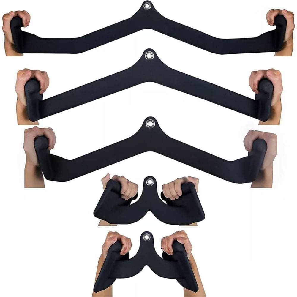 Puxadores Anatomico Emborrachado Kit 5 Uni Musculaçao Academia Braço Costas Biceps Abdome Remada