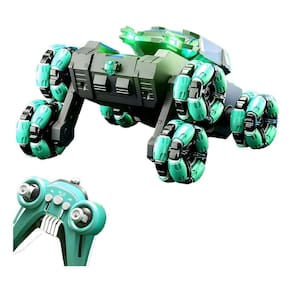 Carro Tanque Acrobacia 6 Rodas Controle Remoto Luz Spray Som