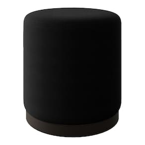 Puff Banco Decorativo Orgânico Living Redondo Marí 41x46cm Veludo Preto - Desk Design