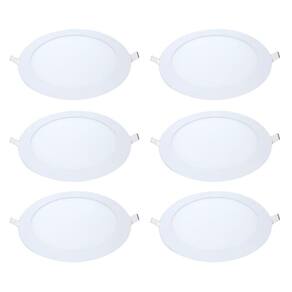 Kit 6 Painel Led Embutir Redondo Luz Neutra 4000K 24W 29Cm