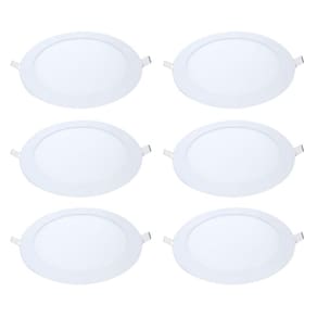 Kit 6 Painel Led Embutir Redondo Luz Neutra 4000K 12W 17Cm