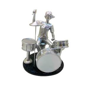 Figura Decorativa Músico Baterista 17 X 15 X 20 Cm