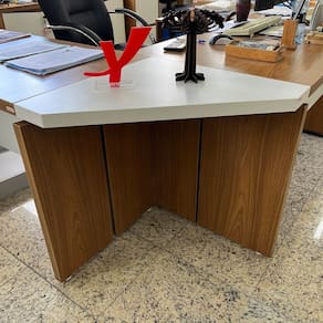 Conexão para Mesas Artany Y37 , Formato em L , Tamburato Branco