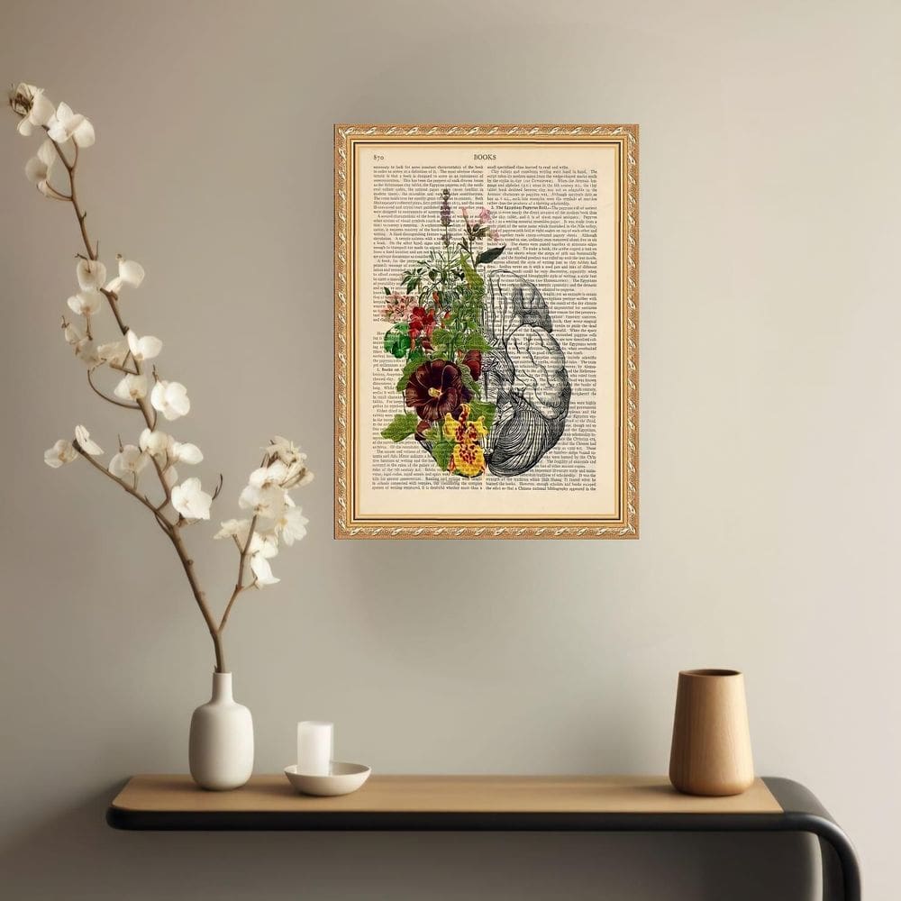Quadro Decorativo Papoula Vintage 24X18Cm - Com Vidro