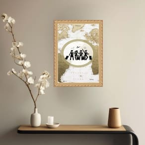 Quadro Decorativo Viagem Vintage 33X24Cm - Com Vidro