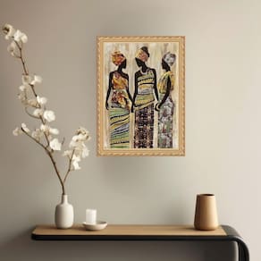 Quadro Decorativo Mulheres Negras 24X18Cm - Com Vidro
