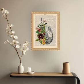 Quadro Decorativo Papoula Vintage 24X18Cm - Com Vidro