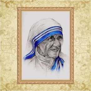 Quadro Moldura Dourada Madre Teresa De Calcutá 24X18Cm