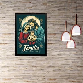 Quadro Sagrada Família De Nazaré 45X34Cm - Com Vidro