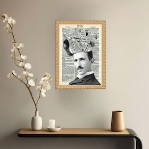 Quadro Decorativo Santos Dummont Vintage 45X34Cm - Com Vidro