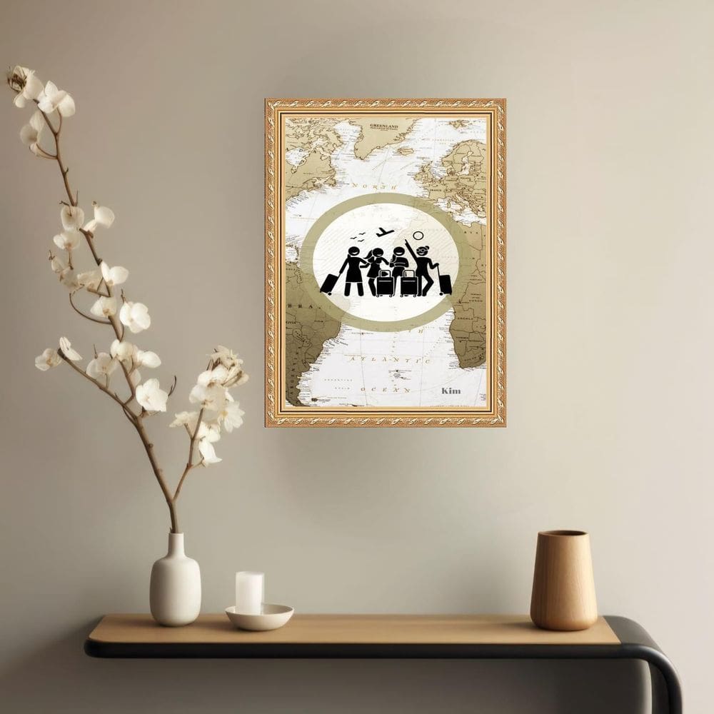 Quadro Decorativo Viagem Vintage 45X34Cm