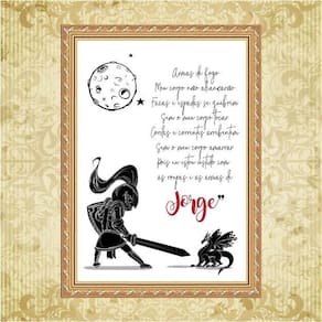 Quadro Moldura Dourada Infantil São Jorge 24X18Cm