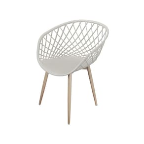 Cadeira Loa Polipropileno Fendi Base Metal Pintura Madeira