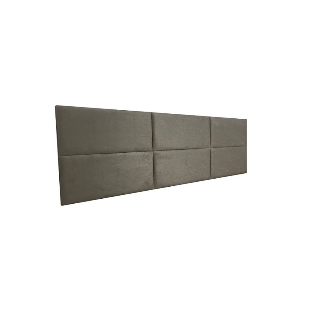 Cabeceira Estofada Casal 6 Blocos Não é Segredo Suede Liso Marrom Claro 140x60