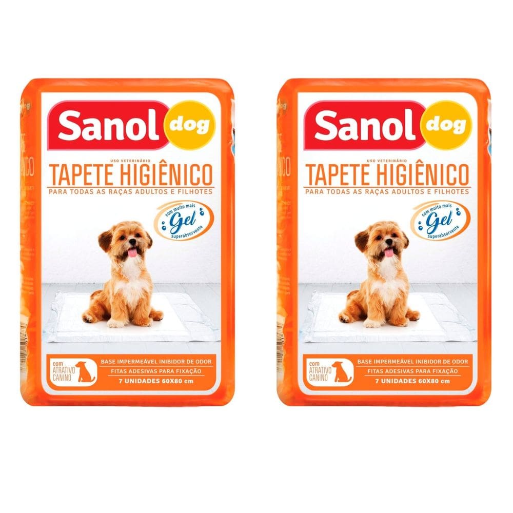 Kit 2 Tapete Higiênico Descartável Para Cães 60X80 Sanol Dog