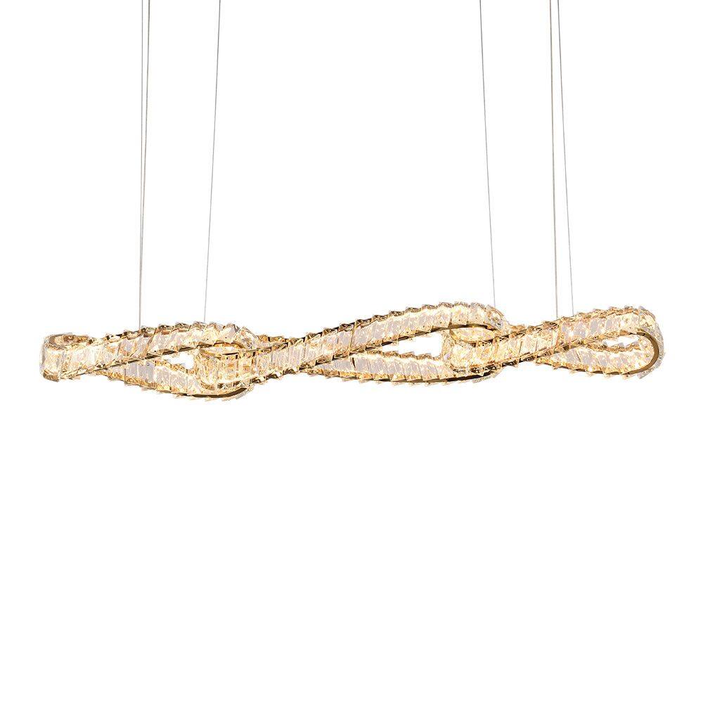 Lustre Pendente Nordecor Lezie Ori 2742 Ouro Brilho Led Bivolt