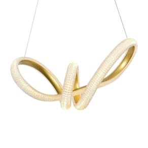 Lustre Pendente Skylight Strip 3317 Dourado Led Bivolt