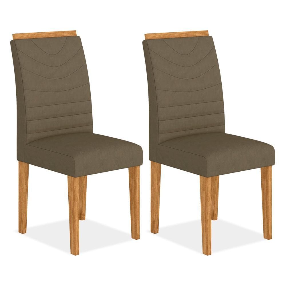 Conjunto 2 Cadeiras Lima Cinamomo/ Cappuccino - Móveis Arapongas