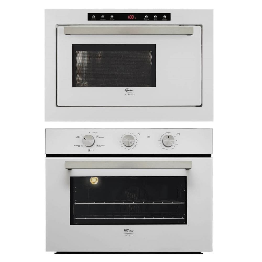 Kit Forno Elétrico Fischer Infinity Embutir 50L Air Fryer 5 Funções + Micro-Ondas 25l Branco 220v