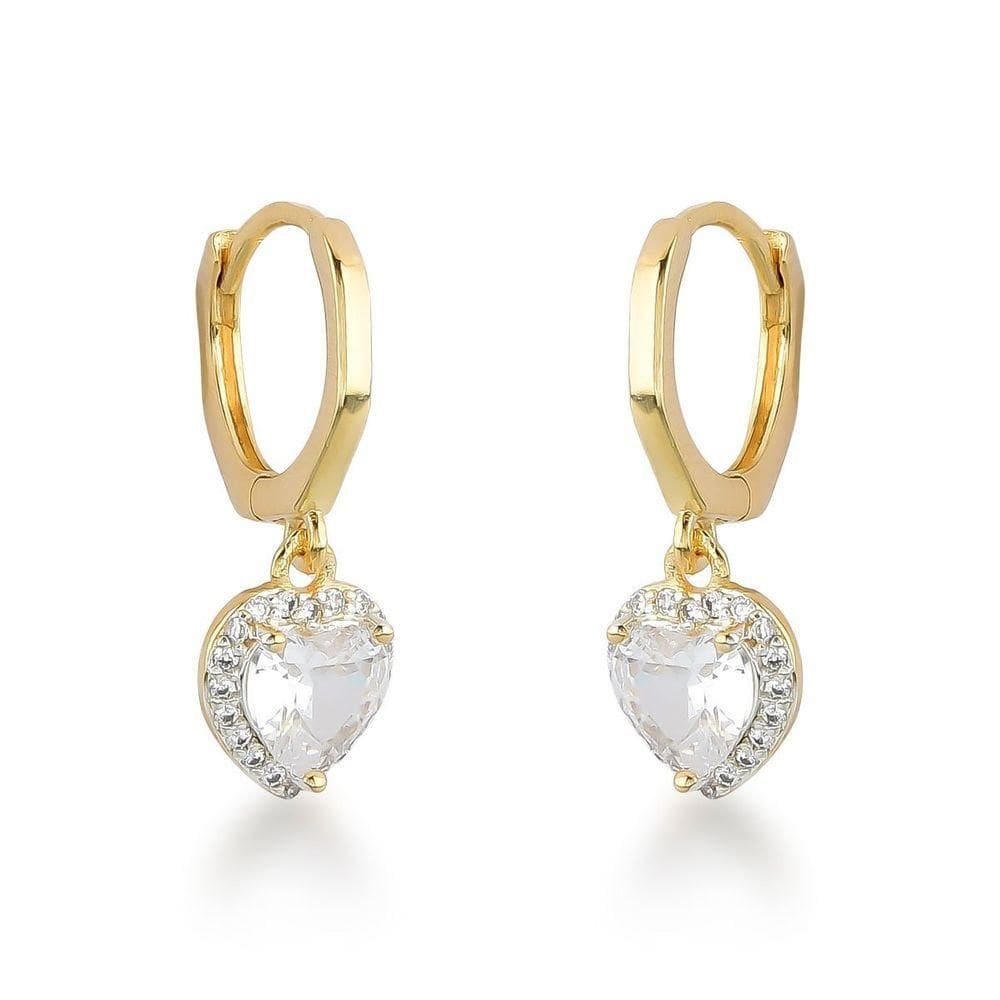 Brinco Argola Coração Dourado