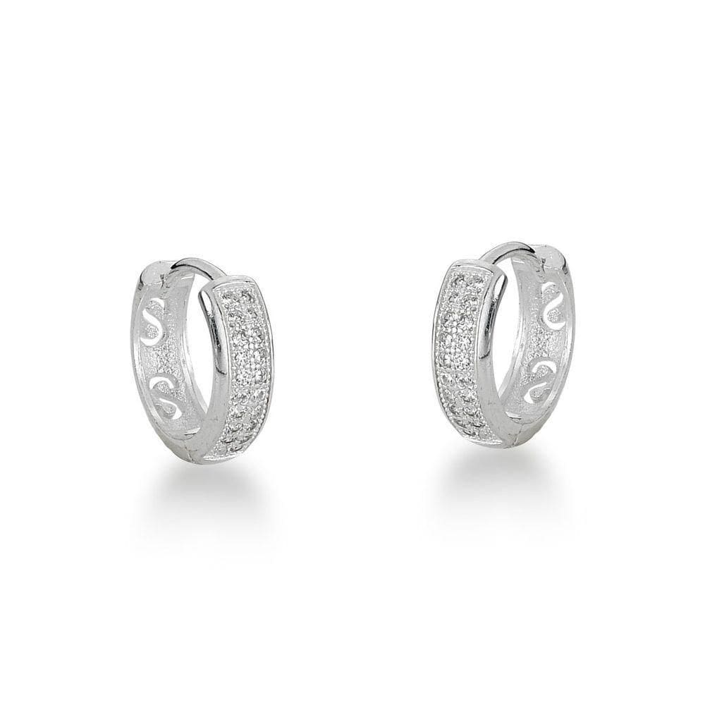 Brinco Argola Cravejado Prata 925