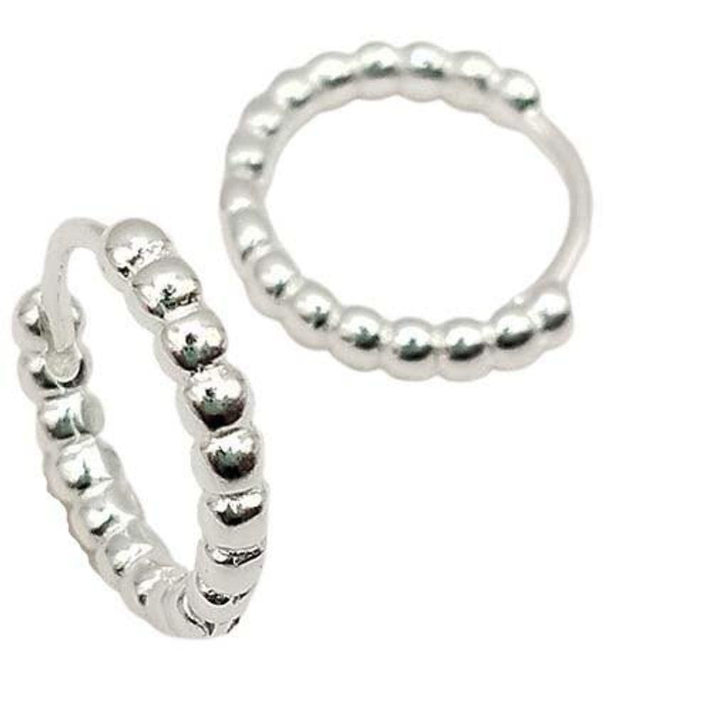 Brinco Argola Click Bolinhas Prata 925