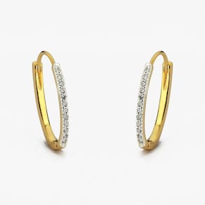 Brinco Argola Oval Delicada Banhada A Ouro 18k