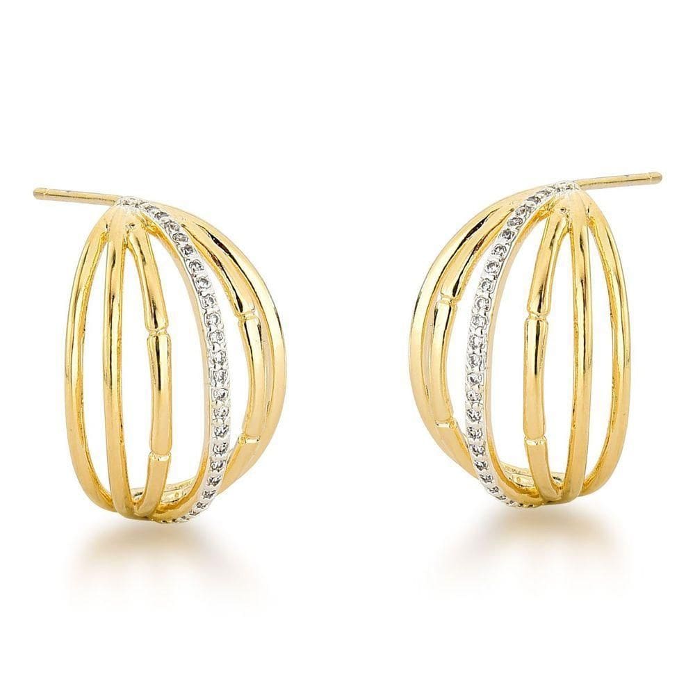 Brinco Argola 7 Fios Banhada A Ouro 18k
