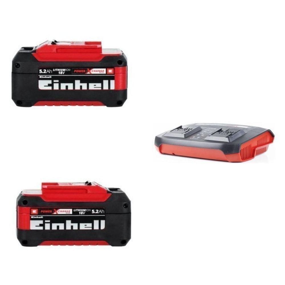 Kit 2 Baterias Power X-change 18v 5,2ah Plus e Carregador Duplo 3ah Power X-twincharger 3a Bivolt Preto