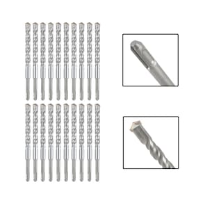 Jogo 20 Brocas SDS Plus 18x310 mm Aço Carbono Tungstênio