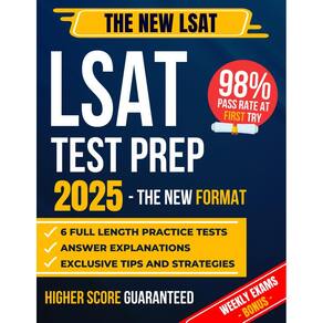 Livro de preparação para o teste LSAT: guia completo com 6 testes práticos