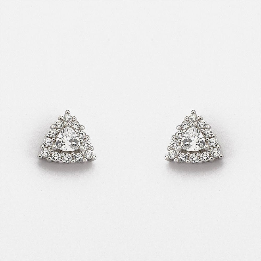 Brinco Triângulo Cravejados Com Zircônias