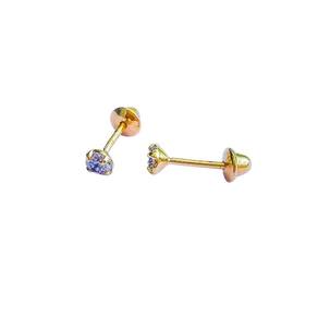 Brinco Ponto De Luz Tarraxa Baby Banhado A Ouro 18k