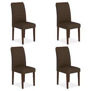 Conjunto 4 Cadeiras Lima Imbuia/ Marrom - Móveis Arapongas
