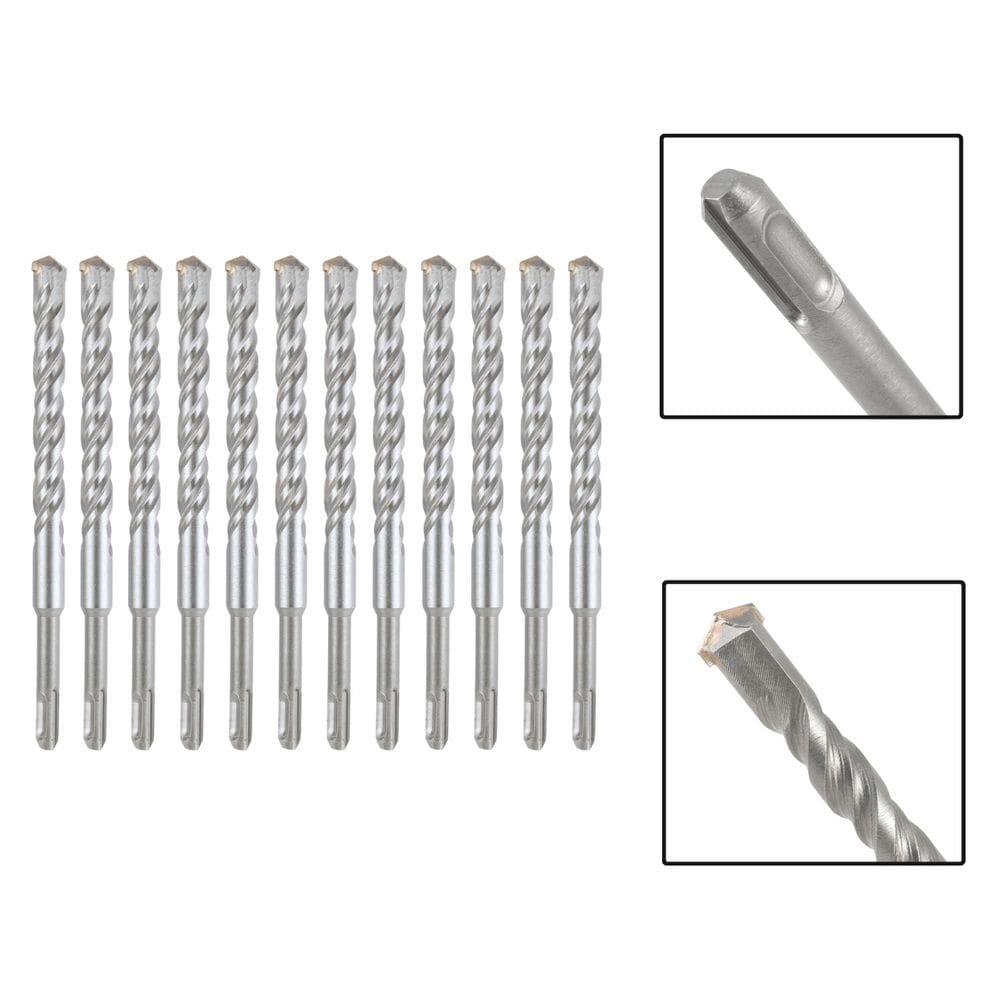 Jogo 12 Brocas SDS Plus 18x400 mm Aço Carbono Tungstênio