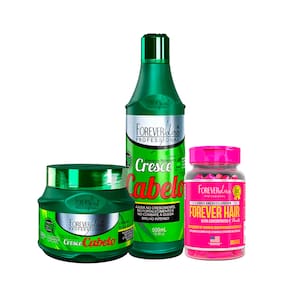 Kit Forever Liss Cresce Cabelo, Másc,Shampoo E Forever Hair