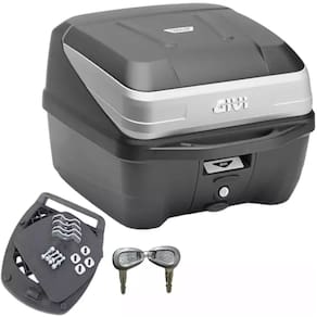 Kit Baú Bauleto Traseiro Moto Givi 33L + Bagageiro Titan 150 2003 2004 2005 2006 2007 2008 Projétil