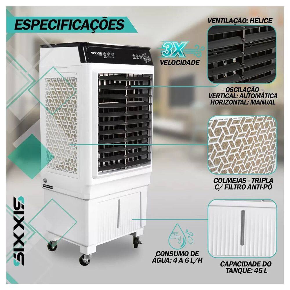 Climatizador de Ar Turbo SIXXIS SX40 45L | Casas Bahia