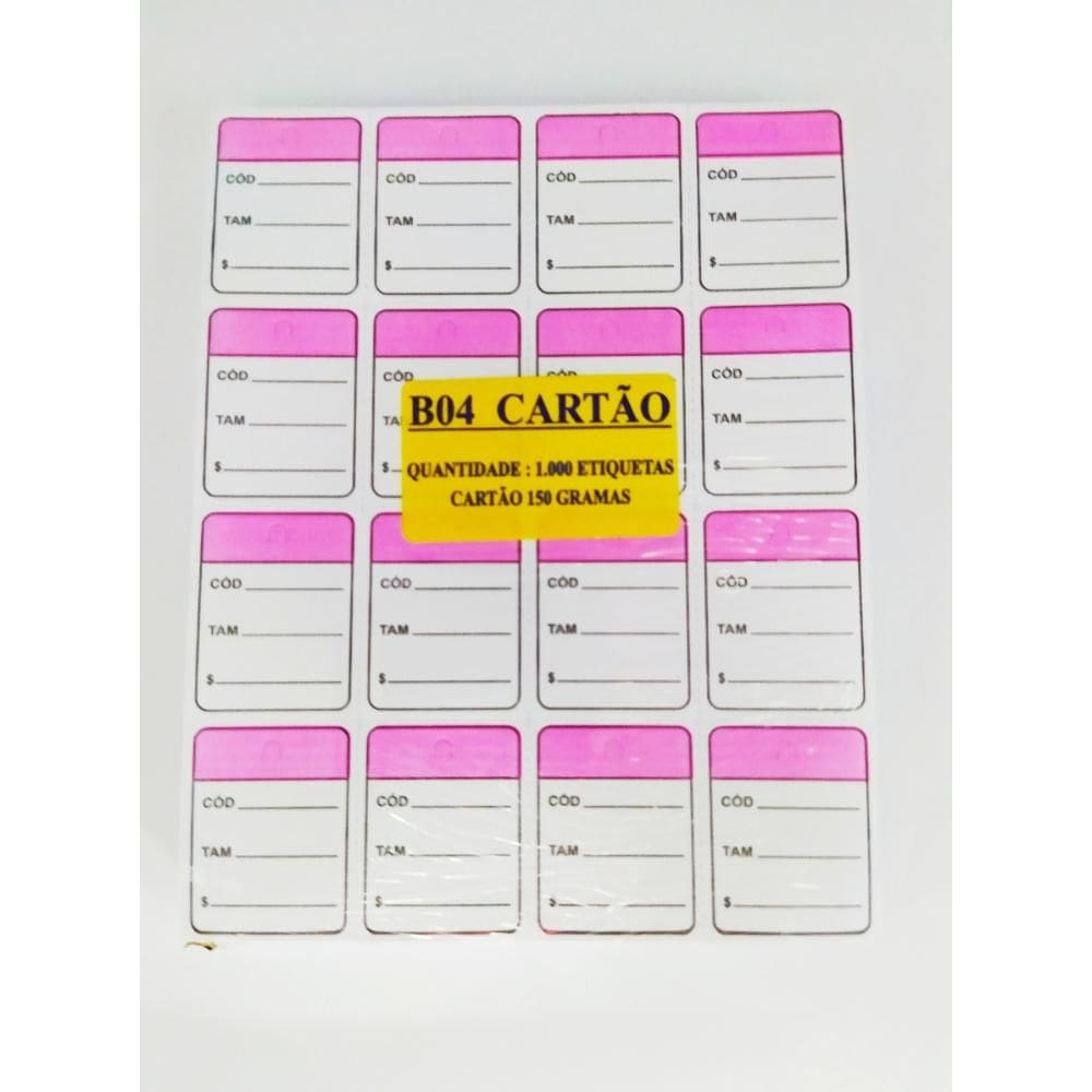 Etiqueta B04 Rosa com 1.000 - Sun Special