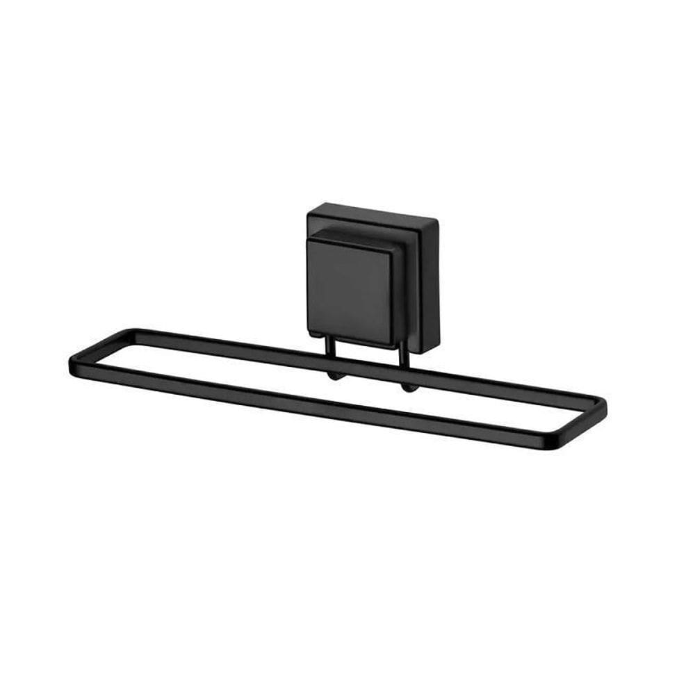 Toalheiro Rosto Ventosa Preto - Aço Carbono