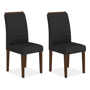 Conjunto 2 Cadeiras Lima Imbuia/ Preto - Móveis Arapongas