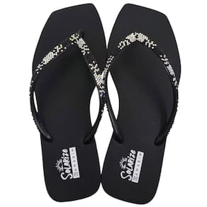 Chinelo de Dedo Feminino Casual Dia a Dia Passeio Praia Bico Quadrado com Glitter Ramarim Solarize 1249