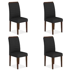 Conjunto 4 Cadeiras Lima Imbuia/ Preto - Móveis Arapongas