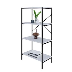 Estante com 4 Prateleiras Tub Branca e Preta 60 cm