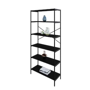 Estante com 6 Prateleiras Tub Preta 80 cm